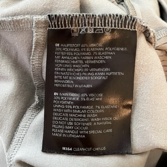 ARYS Clean Cut Chinos Light Gray Luxury Knit Comfort European Pants Size L - Picture 6 of 6